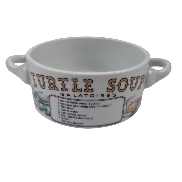 LJungberg Collection Galatoire's Turtle Soup Recipe Two Handled Gumbo Bowl 83 - Picture 2 of 8